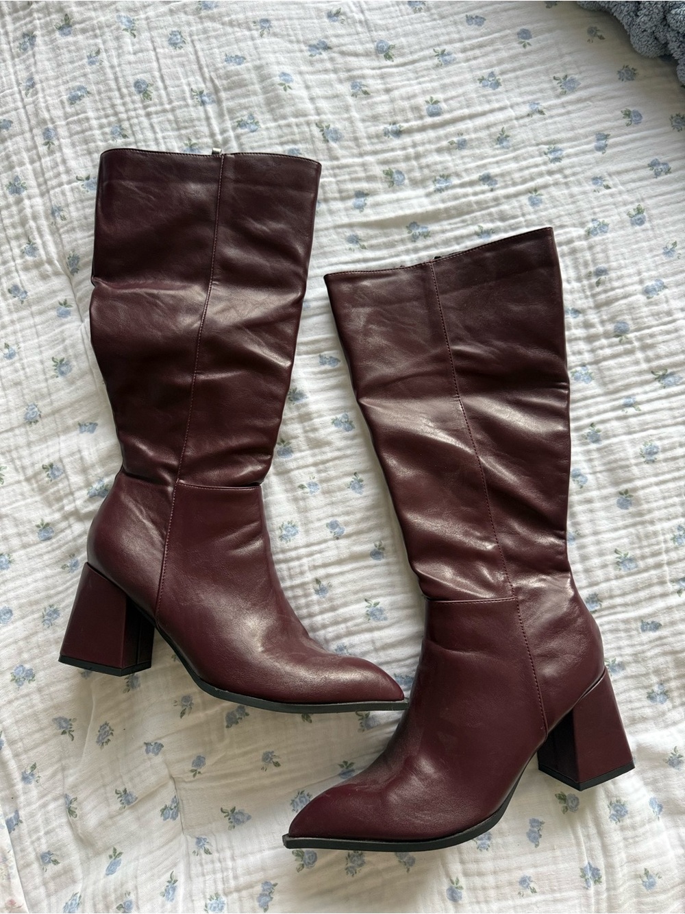 Women’s Block Heel Leather Boots